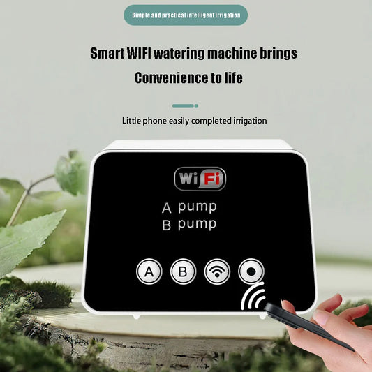 WiFi Smart Double Pump Irrigation Controller Plant Automatic Adjustable valve Drip System Kit Mobile Phone Watering Timer Device