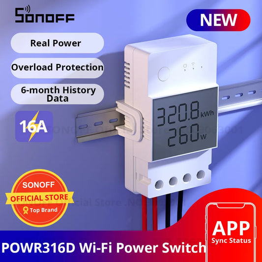 Sonoff Pow Elite 16A Smart Wifi Switch Controller With Real Time Power Consumption Measurement Smart Home Device Via Android IOS