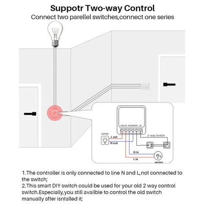 16A EWelink Wifi Switch Mini Smart 2-Way DIY Switches Circuit Breaker Support Sber Sa Маруся Alexa Google Home Alice SmartThings