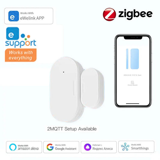 Ewelink ZigBee Door Window Sensor Entry Sensor Security Burglar Door Sensor Alarm Smart Life Magnetic Door Sensor Alexa Google