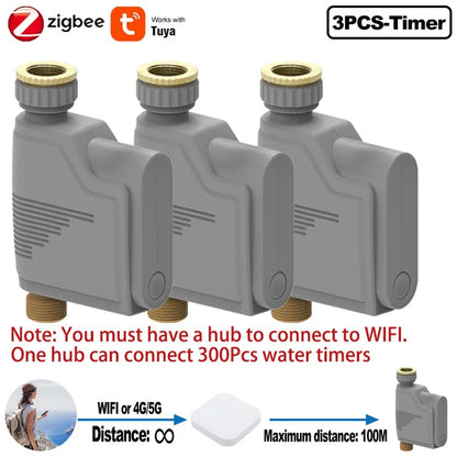 ZIGBEE 3.0 Garden WIFI Watering Timer Smart Life Sprinkler Irrigation System Built-in Water Flow Meter Water Controller TUYA