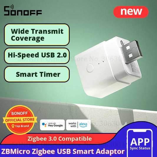 SONOFF ZBMicro Zigbee USB Smart Adaptor 36W eWeLink App Remote Control Works With SONOFF iHost SONOFF NSPanel Pro, ZB Bridge Pro