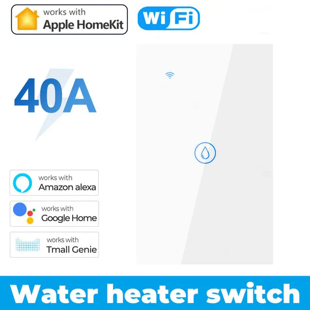 40A Homekit Smart Wifi Water Heater Boiler Touch Switch Air Conditioner Light Timing EU Us Brazil Wall App For Alexa Google Home