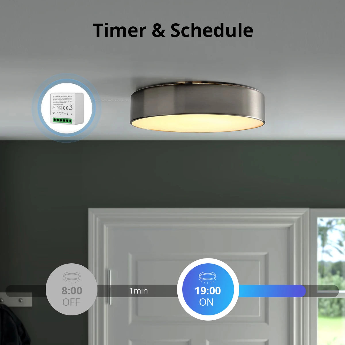 16A Wifi Smart Switch 2 Way Control, Smart Home WiFi Switch Module, DIY Light Switches Support Alexa Google Home Yandex Alice