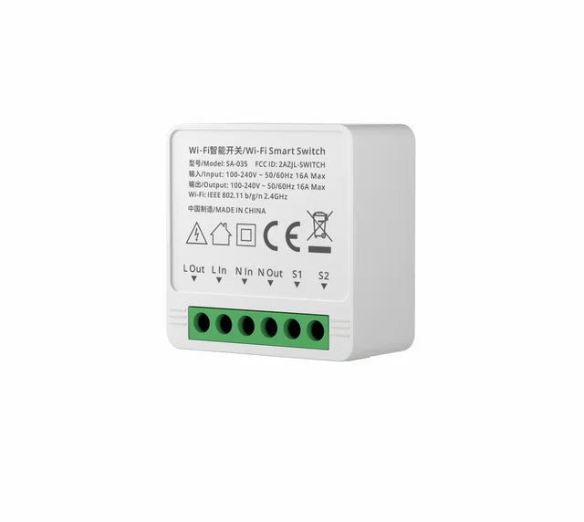 16A Wifi Smart Switch 2 Way Control, Smart Home WiFi Switch Module, DIY Light Switches Support Alexa Google Home Yandex Alice