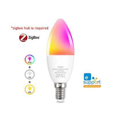 Ewelink E14 Smart Wifi Led Light Bulb Zigbee RGBCW Candle Lamp Works With Alexa Amazon Google Home Yandex Alice Smartthings