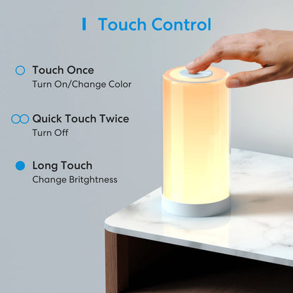 Meross HomeKit Smart Table Lamp RGBWW LED Wi-Fi Night Lamp 6W Touch Sensor Dimmable Bedside Light Support Alexa Google Assistant