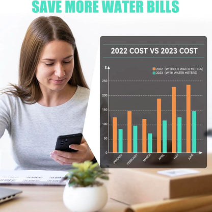 Wifi Smart Water Flow Meter Gauge For Outdoor Garden Hose Watering Irrigation Rv Travel Measuring Water Consumption