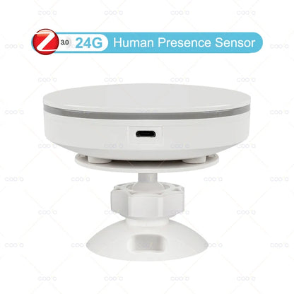 ZigBee 3.0/Wifi Human Presence Sensor 5V MMwave 24G Radar With Siren Alarm Motion Lux Detection Tuya/Smart Life Home Automation