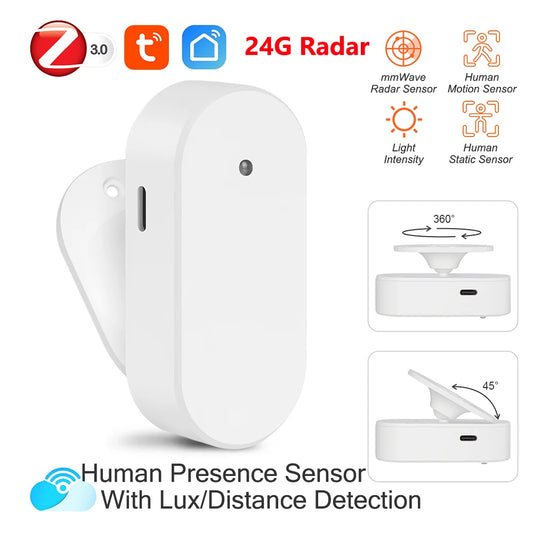 Tuya WiFi/ZigBee Smart Human Presence Detector Millimeter Wave Radar Detection Sensor For Home Security Energy Conservation DC5V