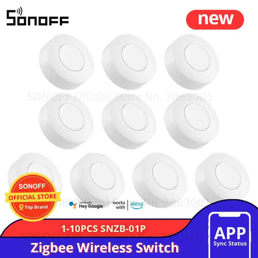 SONOFF SNZB-01P Zigbee Wireless Switch 1-10PCS Custom Button Action Smart Scene Support NSPanel Pro, ZB Bridge-P, ZBDongle-E