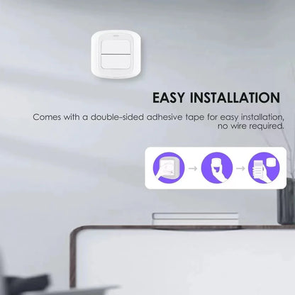 Tuya WiFi/ZigBee 2 Gang Wireless 6 Scene Switch Push Button Controller Battery Powered Automation Scenario for Tuya Devices