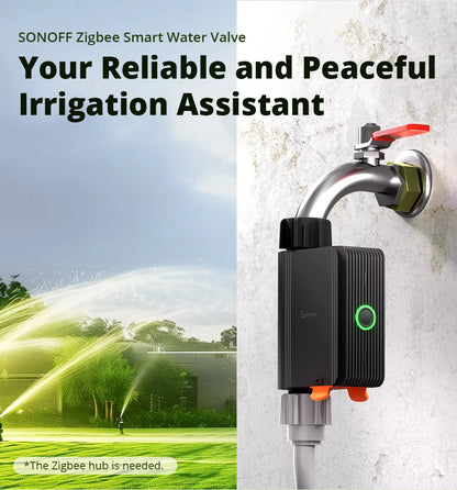 SONOFF SWV Zigbee 3.0 Smart Water Valve Controller Smart Home Automate Irrigation Assistant Timer Control Via Alexa Google Home