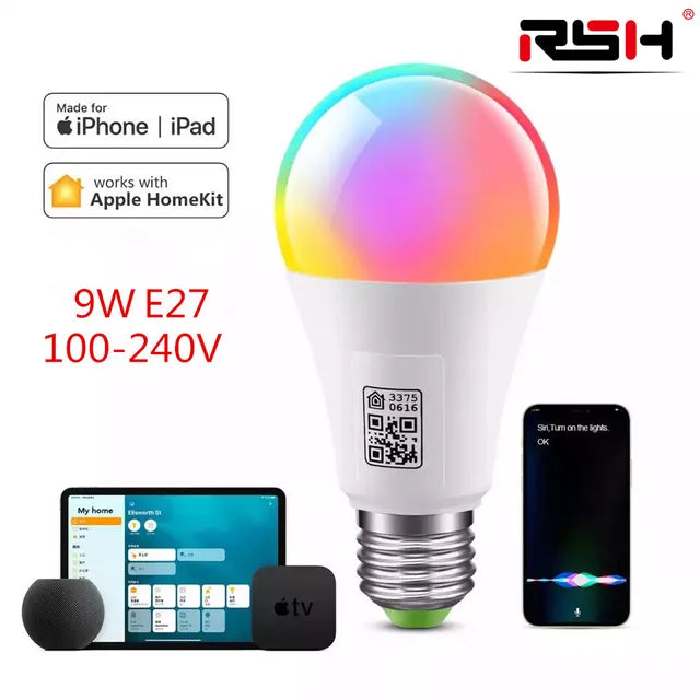 HomeKit Smart LED Lights Bulb E27 E14 GU10 RGB+CW WiFi Dimmable Colorful Lamp Cozylife APP Control Voice for Siri Alexa Google