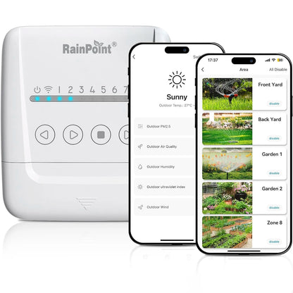 RAINPOINT 8 Zone WIFI Smart Garden Irrigation Controller Watering Timer ,Water Valve Irrigation Watering Controller