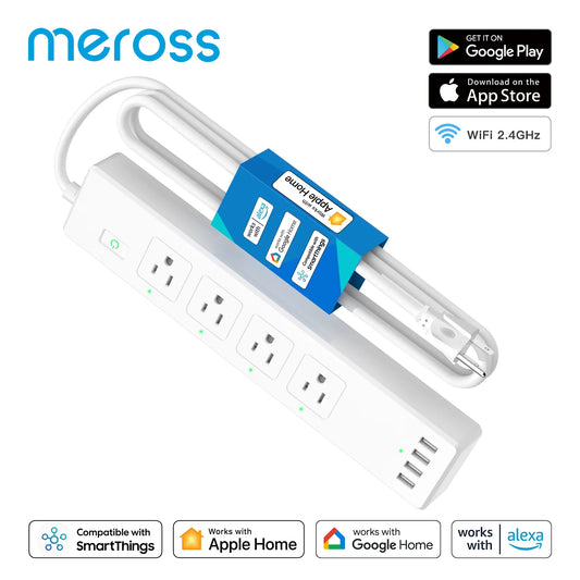 Meross WiFi Smart Power Strip WLAN Surge Protector EU/FR/UK/US Socket Extension USB Support HomeKit Alexa Google SmartThings