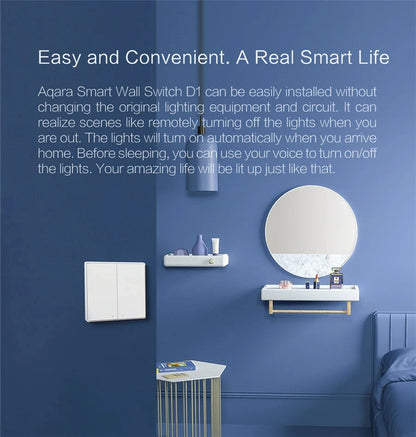 Aqara Smart Wall Switch D1 Zigbee Wireless Remote Control Light Switch Key Neutral Fire Wire For xiaomi mi home homekit