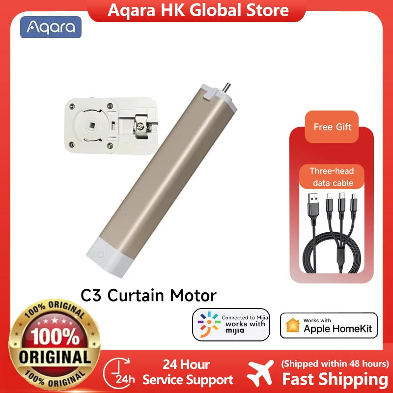 Newest Aqara Smart Electric Curtain Motor C3 Zigbee APP Voice Control Wireless Timing Setting Smart Home Work For HomeKit