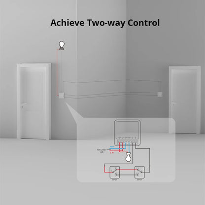 16A Wifi Smart Switch 2 Way Control, Smart Home WiFi Switch Module, DIY Light Switches Support Alexa Google Home Yandex Alice