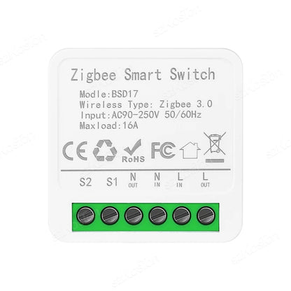 eWeLink APP Mini ZigBee3.0 Smart Switch 16A DIY Breaker Relay Module Timer Voice Control Works with Alice Salute Alexa Google