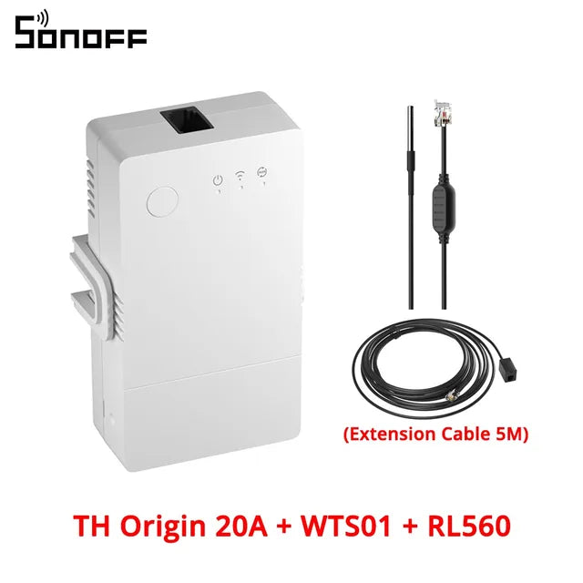SONOFF TH Origin Wifi Switch Smart Home Controller Temperature Humidity Monitor Switch 20A Max SONOFF TH10/16 Upgrade Version