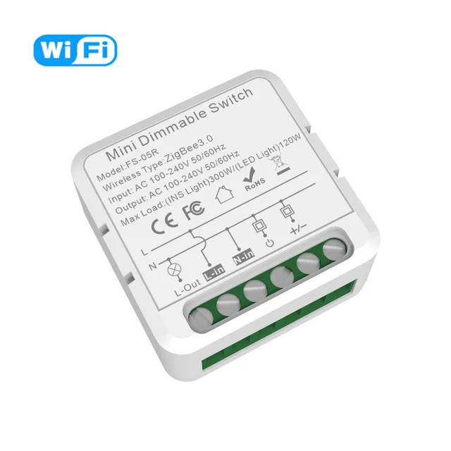 Tuya ZigBee WiFi Smart Dimmer Switch Module Supports Two Way Control Breaker Works with Alexa Alice Google Home, Need Neutral