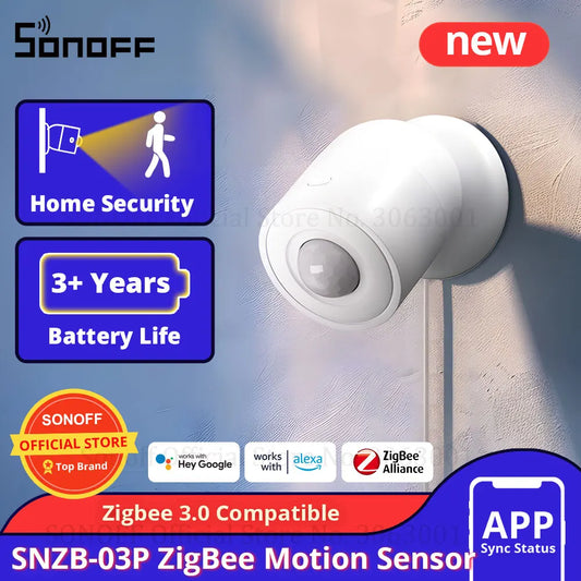 SONOFF SNZB-03P ZigBee Motion Detector Sensor 110° Smart Home Security Works with ZBBridge-P/ ZB Dongle-P/i Host/ NSPanel Pro