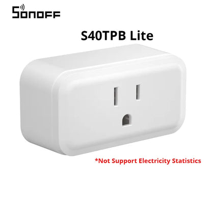 SONOFF S40/ S40 Lite 15A WiFi Smart Plug Type B MINI Wi-Fi Socket Outlets Bluetooth Pairing works Alexa Google Home SONOFF R5