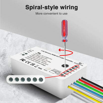 Zigbee 3.0 LED Strip Controller RGBCCT Pro 15A GLEDOPTO Current Work with Hu/e Tuya SmartThings App 2.4G RF Remote Control Voice