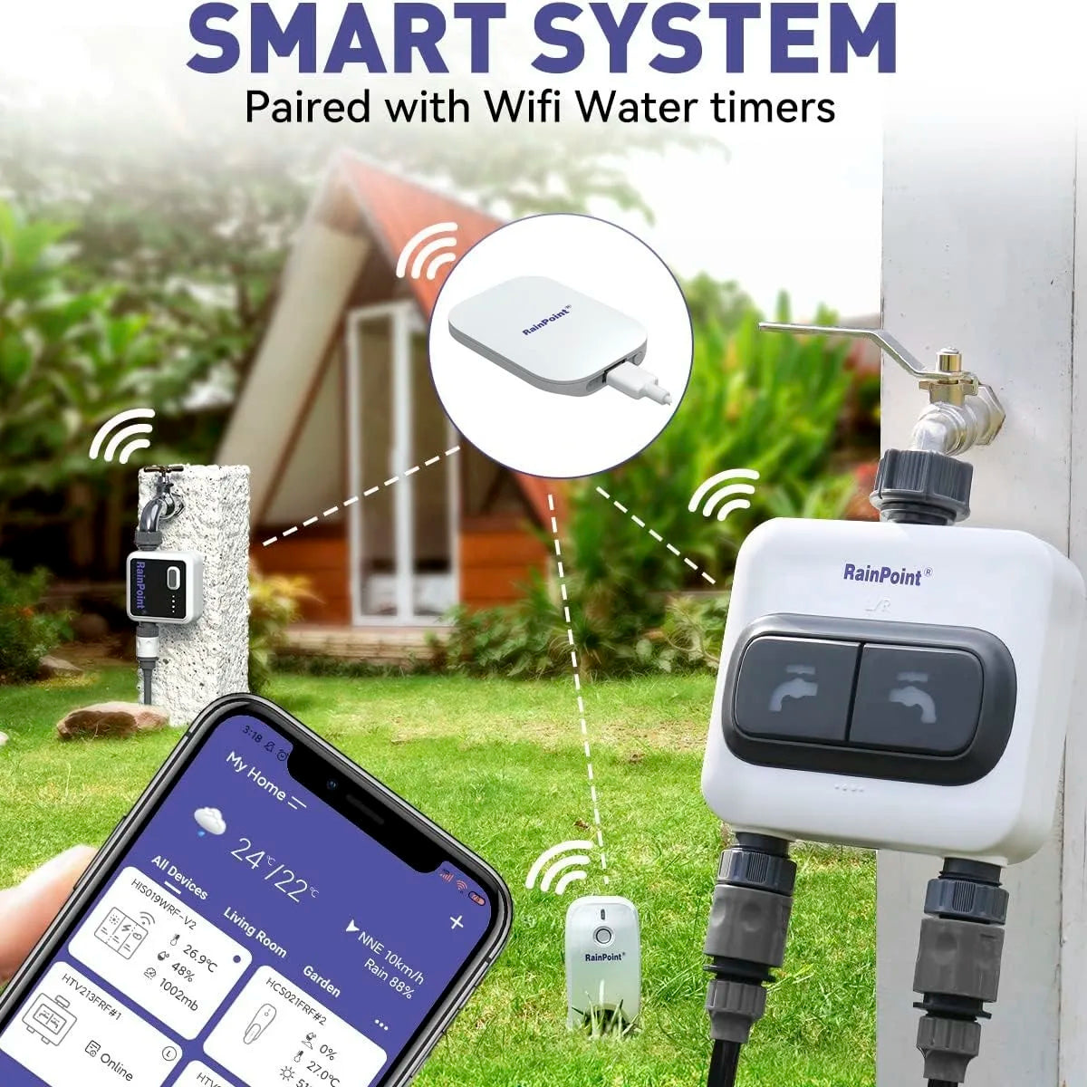 Wifi Smart Plant Monitor Outdoor Soil Temperature Meter Moisture Humidity Tester Sensor Garden Automation Irrigation Detector