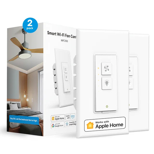 Meross HomeKit WiFi Smart Ceiling Fan Switch Light Switch Dimmer Light Switch Voice Control Need Neutral Wire Support Alexa