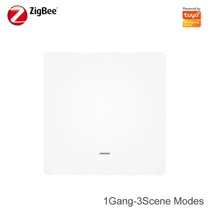 Tuya Zigbee 3.0 Smart Scene Button Switch 1/2/3 Gang Smart Home Wireless Push Remote Controller Battery Powered Devices Linkage