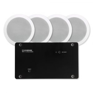 EISsound SOUNDAROUND Wi-Fi In-Ceiling Amplifier with Four 5.25 In. In-Ceiling Speakers