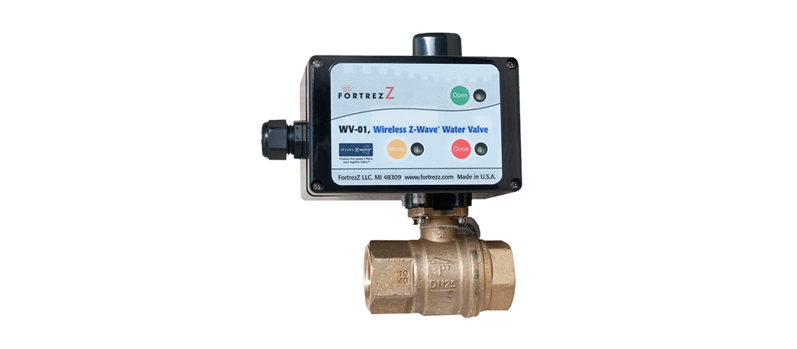 Fortrezz Automated Water Shut-off Valve (Indoor) 1'', Z-Wave 300 Series