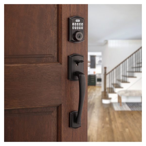 Kwikset Home Connect 620 Smart Lock, Z-Wave 700, Contemporary with Deadbolt, Matte Black