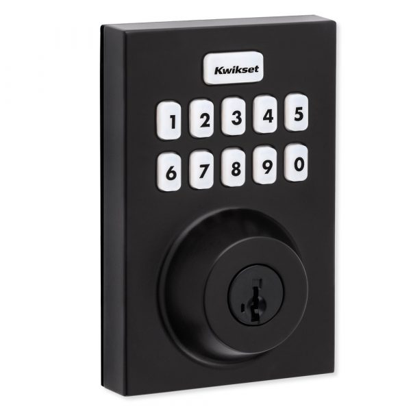 Kwikset Home Connect 620 Smart Lock, Z-Wave 700, Contemporary with Deadbolt, Matte Black