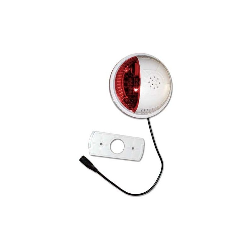 FortrezZ Z-Wave Indoor Siren & Strobe Alarm, Red Lens