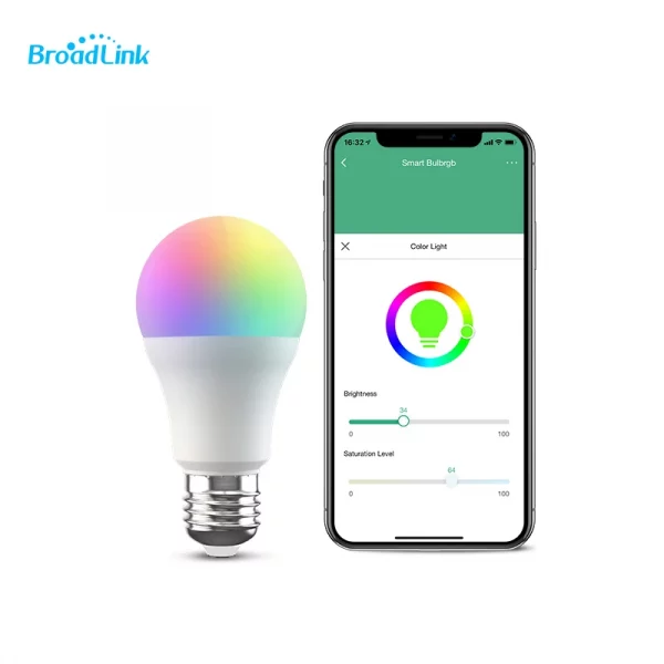 BroadLink LB26 110V Smart Wi-Fi Dimmer RGB LED Bulb works with Google home Aleax IFTTT