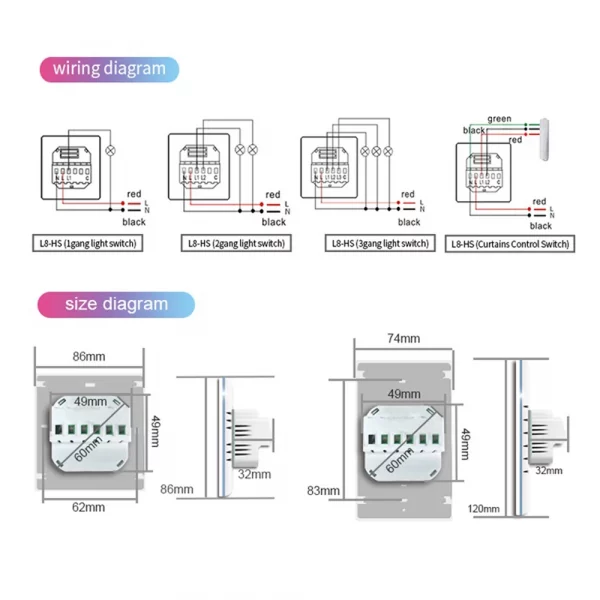 Homekit Wifi Wall Light Switch LCD Screen Touch Panel Smart Curtain Switch Energy Monitor for Alexa Google Home - Image 6