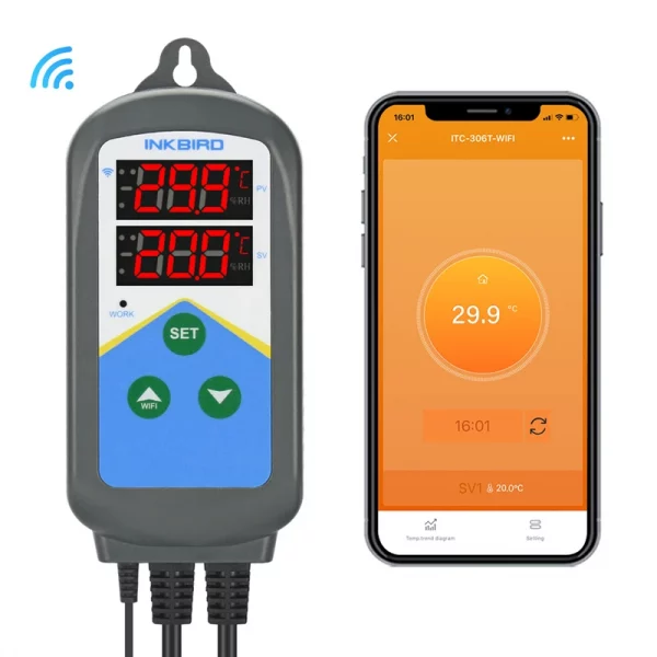 INKBIRD ITC-306T-WIFI Heating and Cooling Dual Relay Temperature Controller for Greenhouse ,Propagation,Cultivation,Brewing