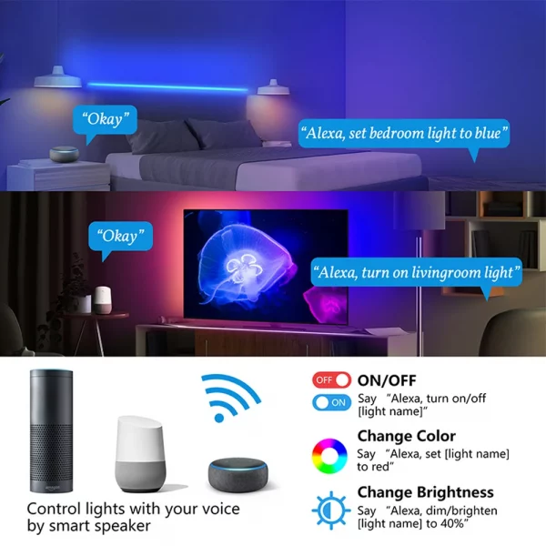 Zigbee 3.0 COB RGB+CCT Led Strip 24V 1m 2m 3m 4m 5m RGBCW Flexible Dimmable Light Tuya Smart Life APP for Alexa Google Assistant - Image 2