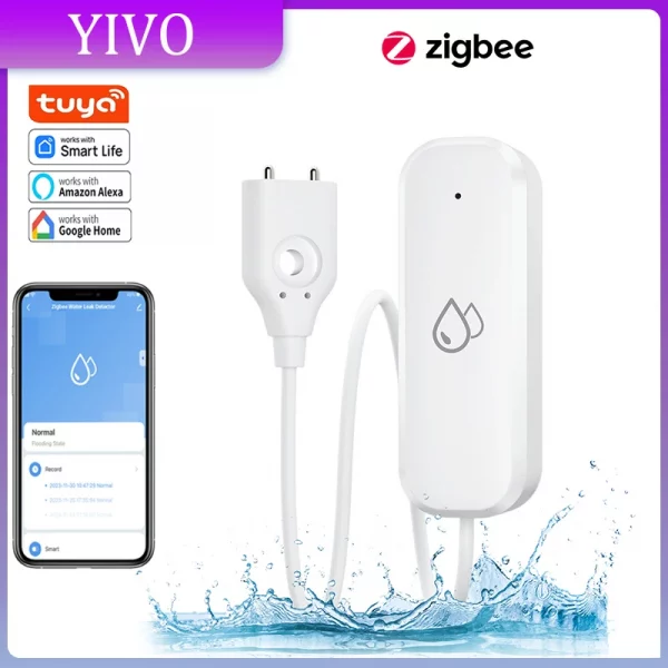 Tuya ZigBee Water Sensor Leakage Alarm Flood Leak Detector Smart Home APP Remote Control Smart Home Security Protection