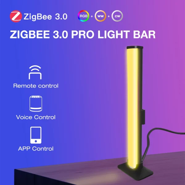 5V USB Zigbee 3.0 RGB+CCT LED Lamp Bar RGBCW Dimmable Light Tuya Smart Life APP Alexa Google Assistant SmartThings Voice Control