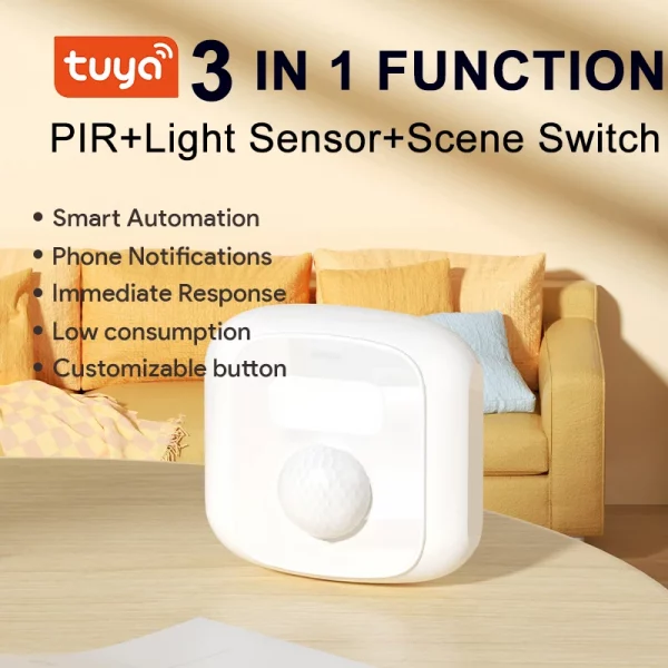 Tuya WiFi Zigbee Human Motion Sensor Smart Home PIR Motion Sensor Detector With Light Sensor Scene Switch Function Smart LIfe - Image 2