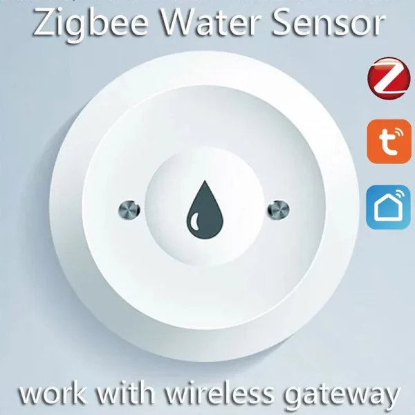 Tuya Zigbee Water Leak Detector Water Flood Sensor Smart Life App Alert Overflow Water Leakage Sensor for Kitchen/Bathroom