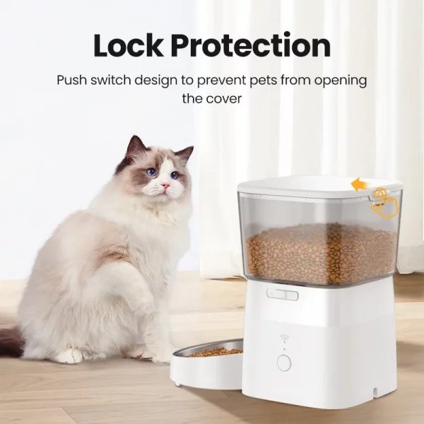 ROJECO 2L Automatic WIFI Cat Feeder Smart Pet Food Dispenser For Dry Food Dogs Kibble Dispenser With Remote Control Accessories - Image 4