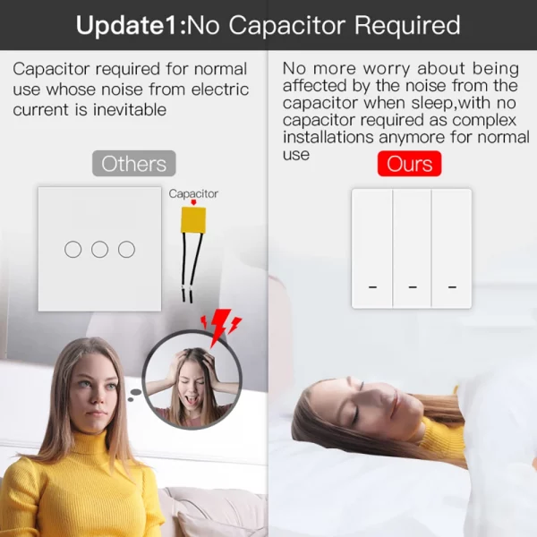 Tuya Zigbee Smart Push Switch Lights Controller With/Without Neutral Wire No Capacitance Required Works With Alexa Google Home - Image 4