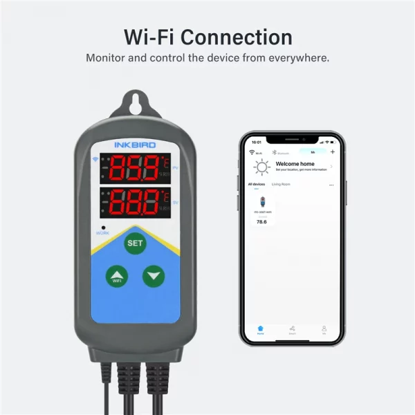 INKBIRD ITC-306T-WIFI Heating and Cooling Dual Relay Temperature Controller for Greenhouse ,Propagation,Cultivation,Brewing - Image 4