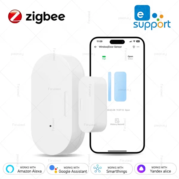 Ewelink ZigBee Door And Window Sensor Smart Home Security Wireless Burglar Alarm Door Contact Sensor Detector Works With Alexa