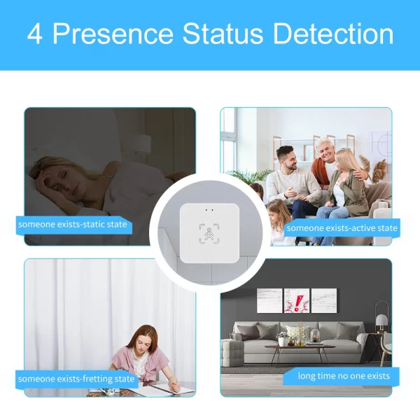 Tuya Wifi/Zigbee MmWave Human Presence Motion Sensor with Luminance/Distance Detection 5V USB With Bracket Smart Home Automation - Image 4